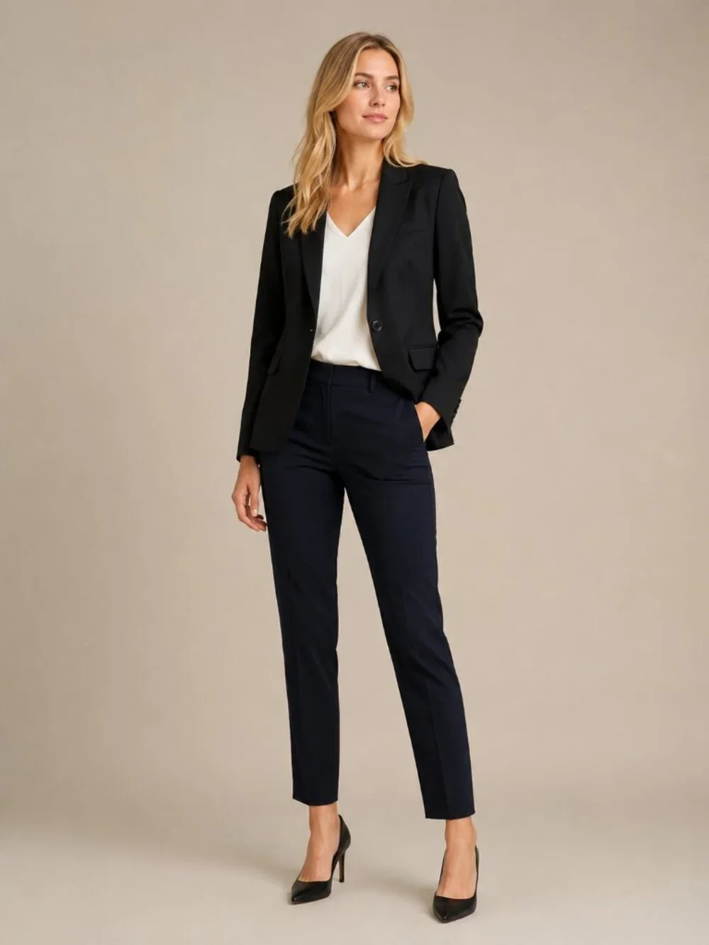2/$30 J. Crew Wool Blend Lapel Blazer Suit Jacket Black 4 #A3458